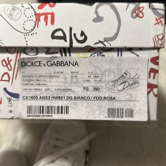 Dolce and Gabbana White and Pink Sneakers size 39 - Picture 6 of 8